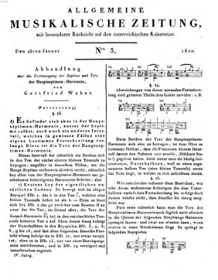 Allgemeine musikalische Zeitung Samstag 15. Januar 1820