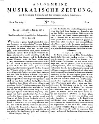 Allgemeine musikalische Zeitung Samstag 8. April 1820