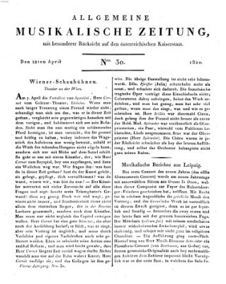 Allgemeine musikalische Zeitung Mittwoch 12. April 1820