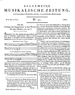 Allgemeine musikalische Zeitung Samstag 20. Mai 1820