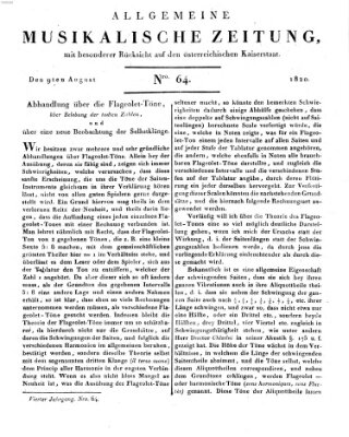 Allgemeine musikalische Zeitung Mittwoch 9. August 1820