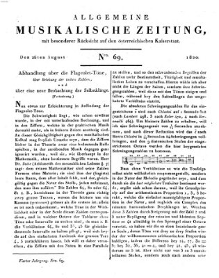 Allgemeine musikalische Zeitung Samstag 26. August 1820