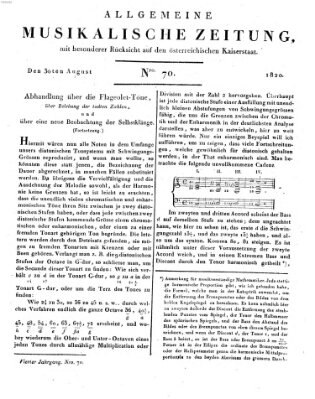 Allgemeine musikalische Zeitung Mittwoch 30. August 1820