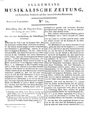 Allgemeine musikalische Zeitung Samstag 2. September 1820