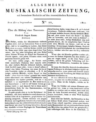 Allgemeine musikalische Zeitung Samstag 23. September 1820