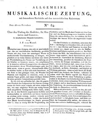 Allgemeine musikalische Zeitung Mittwoch 18. Oktober 1820