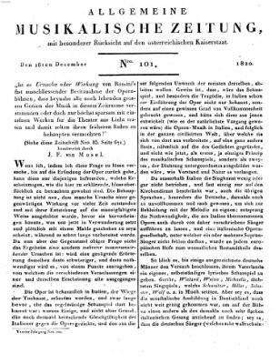 Allgemeine musikalische Zeitung Samstag 16. Dezember 1820