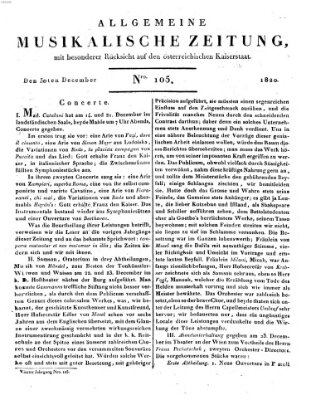 Allgemeine musikalische Zeitung Samstag 30. Dezember 1820