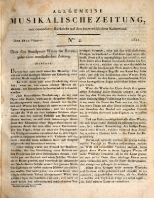 Allgemeine musikalische Zeitung Samstag 6. Januar 1821