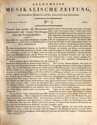 Allgemeine musikalische Zeitung Mittwoch 10. Januar 1821