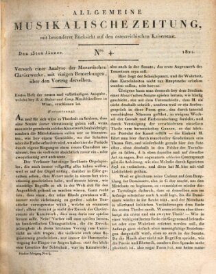 Allgemeine musikalische Zeitung Samstag 13. Januar 1821