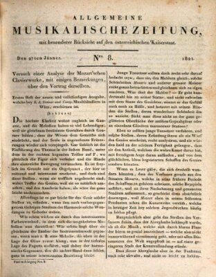 Allgemeine musikalische Zeitung Samstag 27. Januar 1821