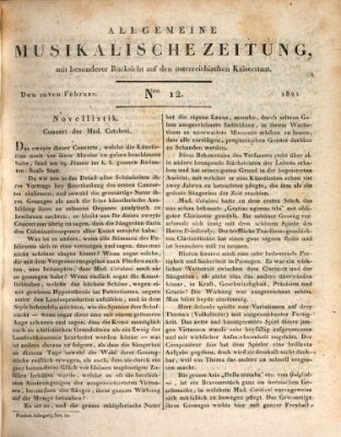 Allgemeine musikalische Zeitung Samstag 10. Februar 1821