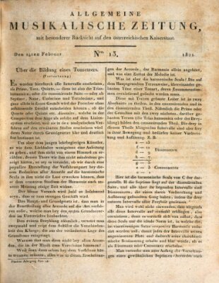 Allgemeine musikalische Zeitung Mittwoch 14. Februar 1821