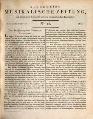 Allgemeine musikalische Zeitung Mittwoch 21. Februar 1821