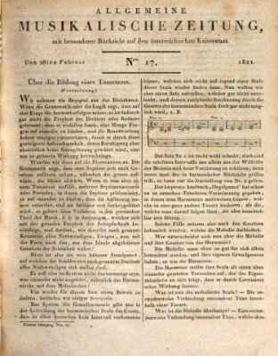 Allgemeine musikalische Zeitung Mittwoch 28. Februar 1821