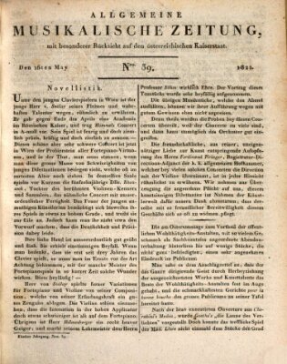 Allgemeine musikalische Zeitung Mittwoch 16. Mai 1821