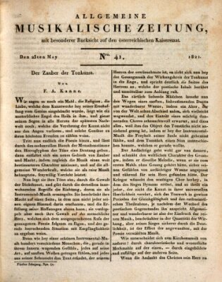 Allgemeine musikalische Zeitung Mittwoch 23. Mai 1821