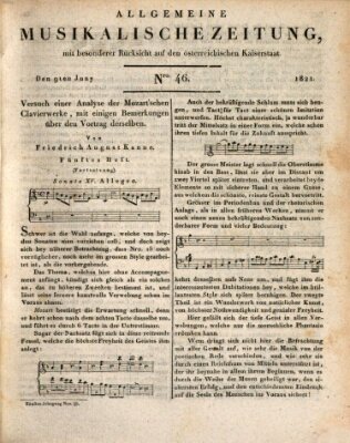 Allgemeine musikalische Zeitung Samstag 9. Juni 1821