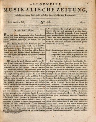 Allgemeine musikalische Zeitung Samstag 21. Juli 1821