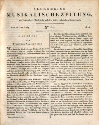 Allgemeine musikalische Zeitung Samstag 28. Juli 1821