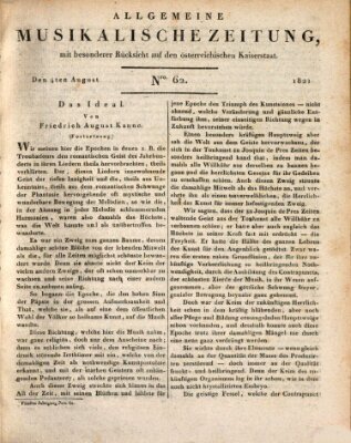 Allgemeine musikalische Zeitung Samstag 4. August 1821