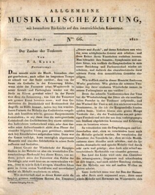 Allgemeine musikalische Zeitung Samstag 18. August 1821