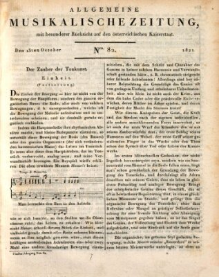 Allgemeine musikalische Zeitung Samstag 13. Oktober 1821