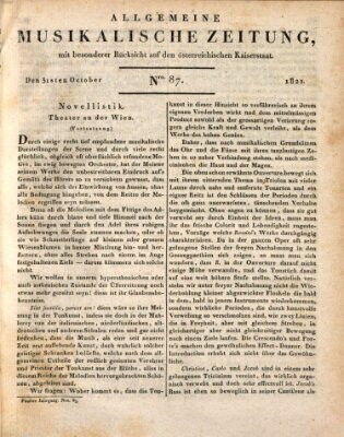 Allgemeine musikalische Zeitung Mittwoch 31. Oktober 1821