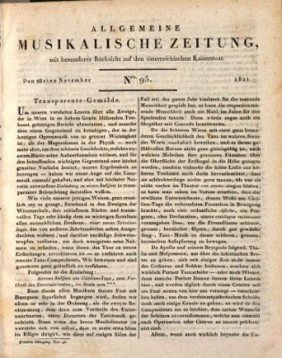 Allgemeine musikalische Zeitung Mittwoch 28. November 1821