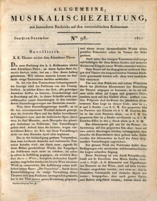 Allgemeine musikalische Zeitung Samstag 8. Dezember 1821