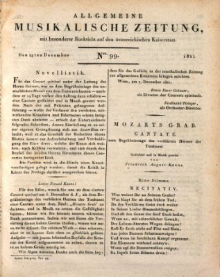 Allgemeine musikalische Zeitung Mittwoch 12. Dezember 1821