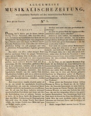 Allgemeine musikalische Zeitung Mittwoch 16. Januar 1822