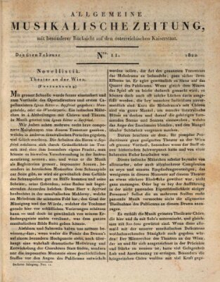 Allgemeine musikalische Zeitung Mittwoch 6. Februar 1822