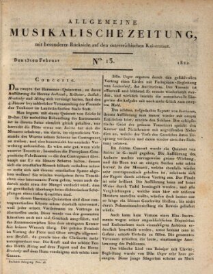 Allgemeine musikalische Zeitung Mittwoch 13. Februar 1822