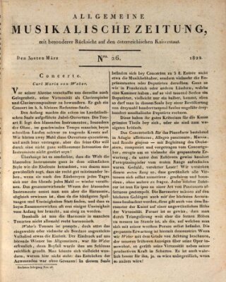 Allgemeine musikalische Zeitung Samstag 30. März 1822