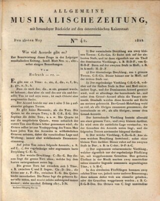 Allgemeine musikalische Zeitung Samstag 25. Mai 1822