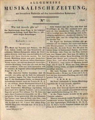 Allgemeine musikalische Zeitung Samstag 1. Juni 1822