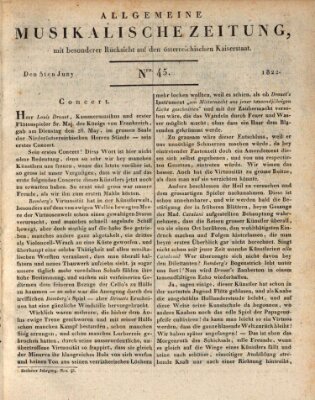 Allgemeine musikalische Zeitung Mittwoch 5. Juni 1822