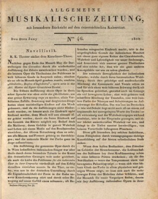 Allgemeine musikalische Zeitung Samstag 8. Juni 1822