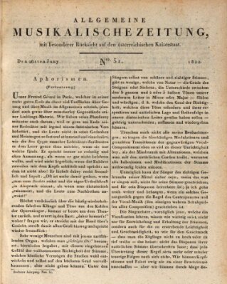 Allgemeine musikalische Zeitung Mittwoch 26. Juni 1822