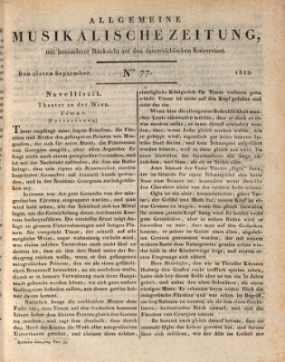 Allgemeine musikalische Zeitung Mittwoch 25. September 1822