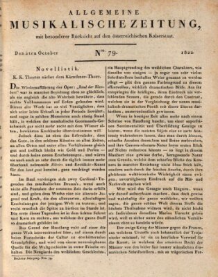 Allgemeine musikalische Zeitung Mittwoch 2. Oktober 1822