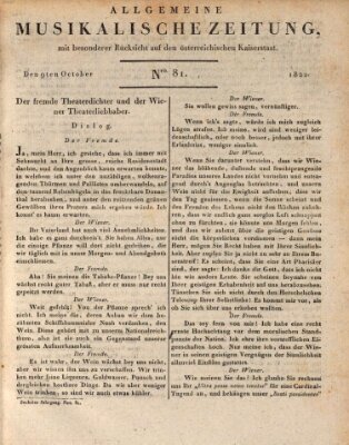 Allgemeine musikalische Zeitung Mittwoch 9. Oktober 1822