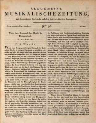 Allgemeine musikalische Zeitung Mittwoch 20. November 1822