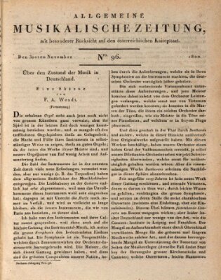 Allgemeine musikalische Zeitung Samstag 30. November 1822