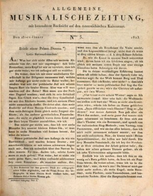 Allgemeine musikalische Zeitung Mittwoch 15. Januar 1823