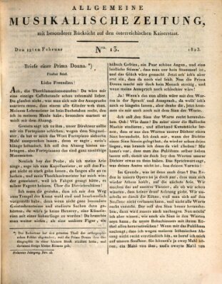 Allgemeine musikalische Zeitung Mittwoch 12. Februar 1823