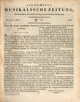 Allgemeine musikalische Zeitung Mittwoch 19. März 1823