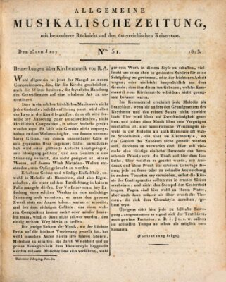 Allgemeine musikalische Zeitung Mittwoch 25. Juni 1823